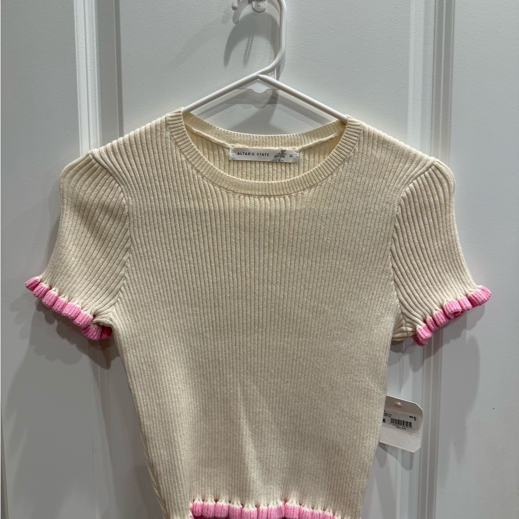 Altar'd State Cream Knit Top